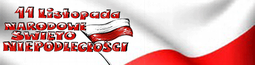 Baner z napisem 11 listopada